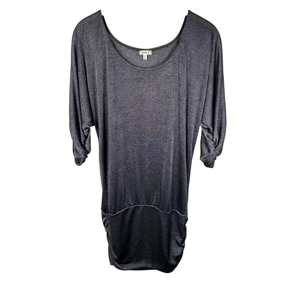 Vintage Studio Y Gray Y2K Ruched 1/2 Sleeve Blouse Women's Medium - Picture 1 of 6